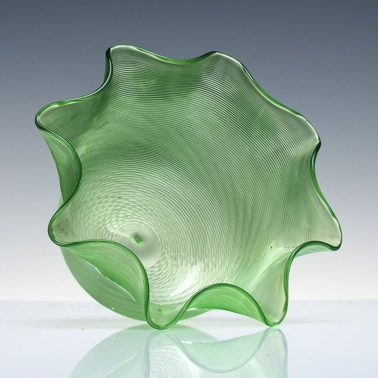 Antique Art Nouveau Green Finger Bowl And Saucer C1900 photo for sale