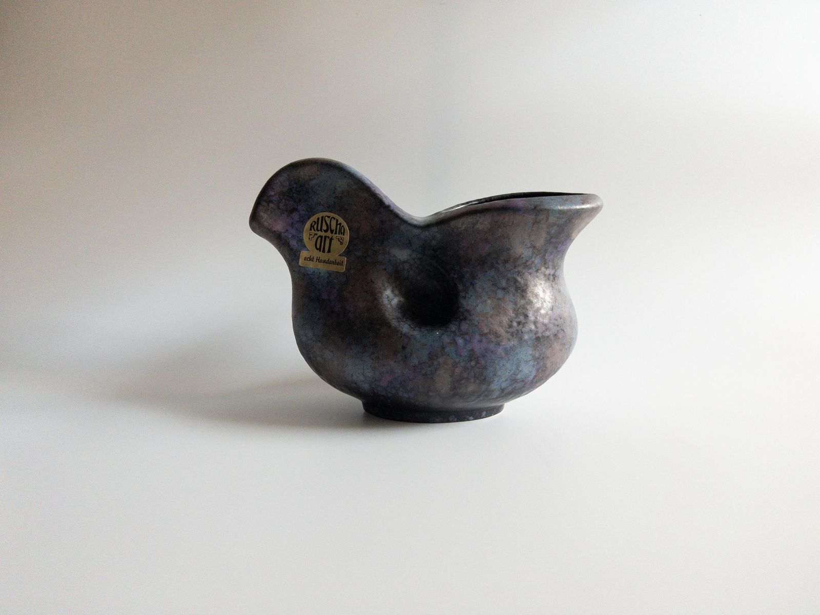 Ruscha Purple Bird Vase   West German Art Pottery   Form G 1 photo furniture