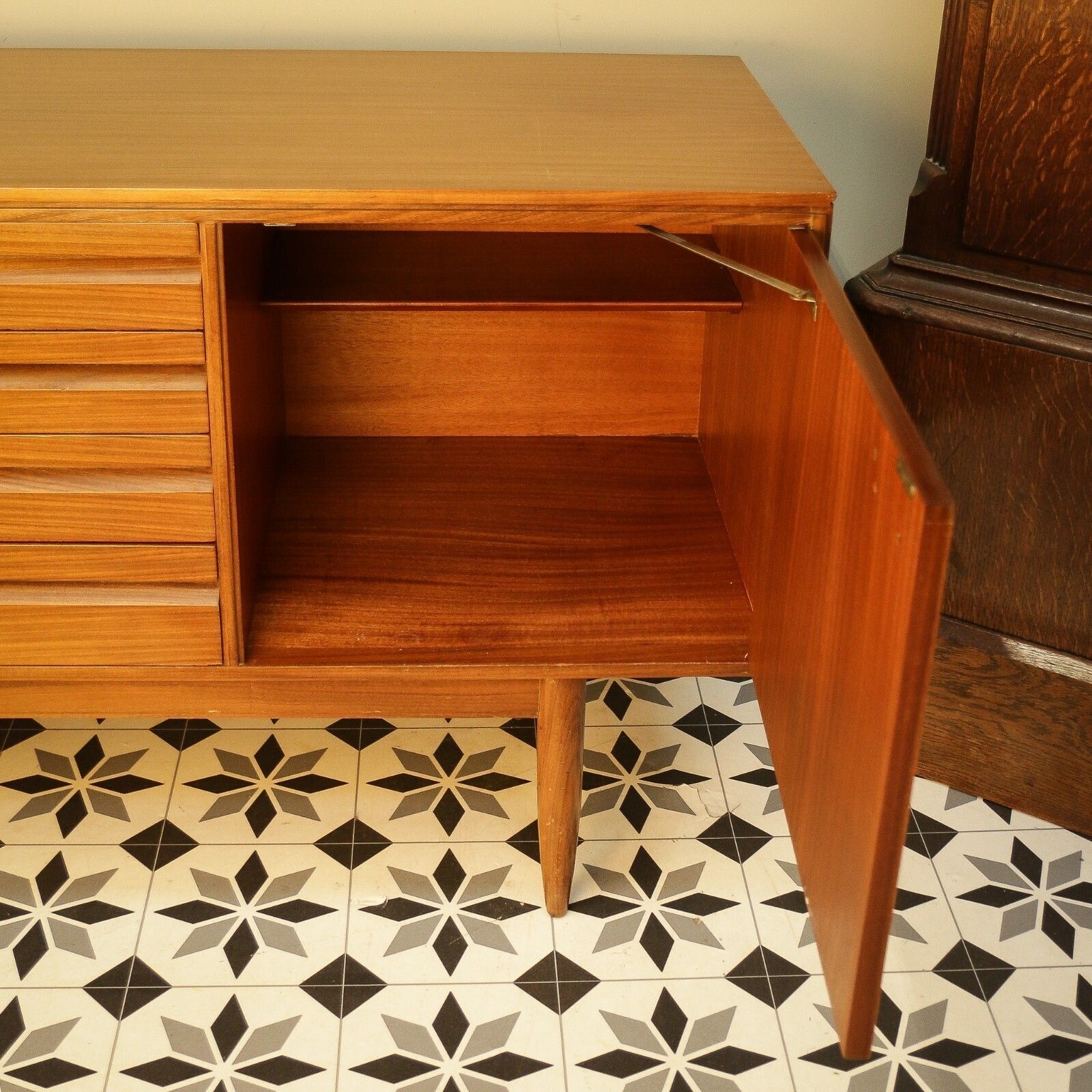 White And Newton Teak Mid Century Sideboard photo vintage