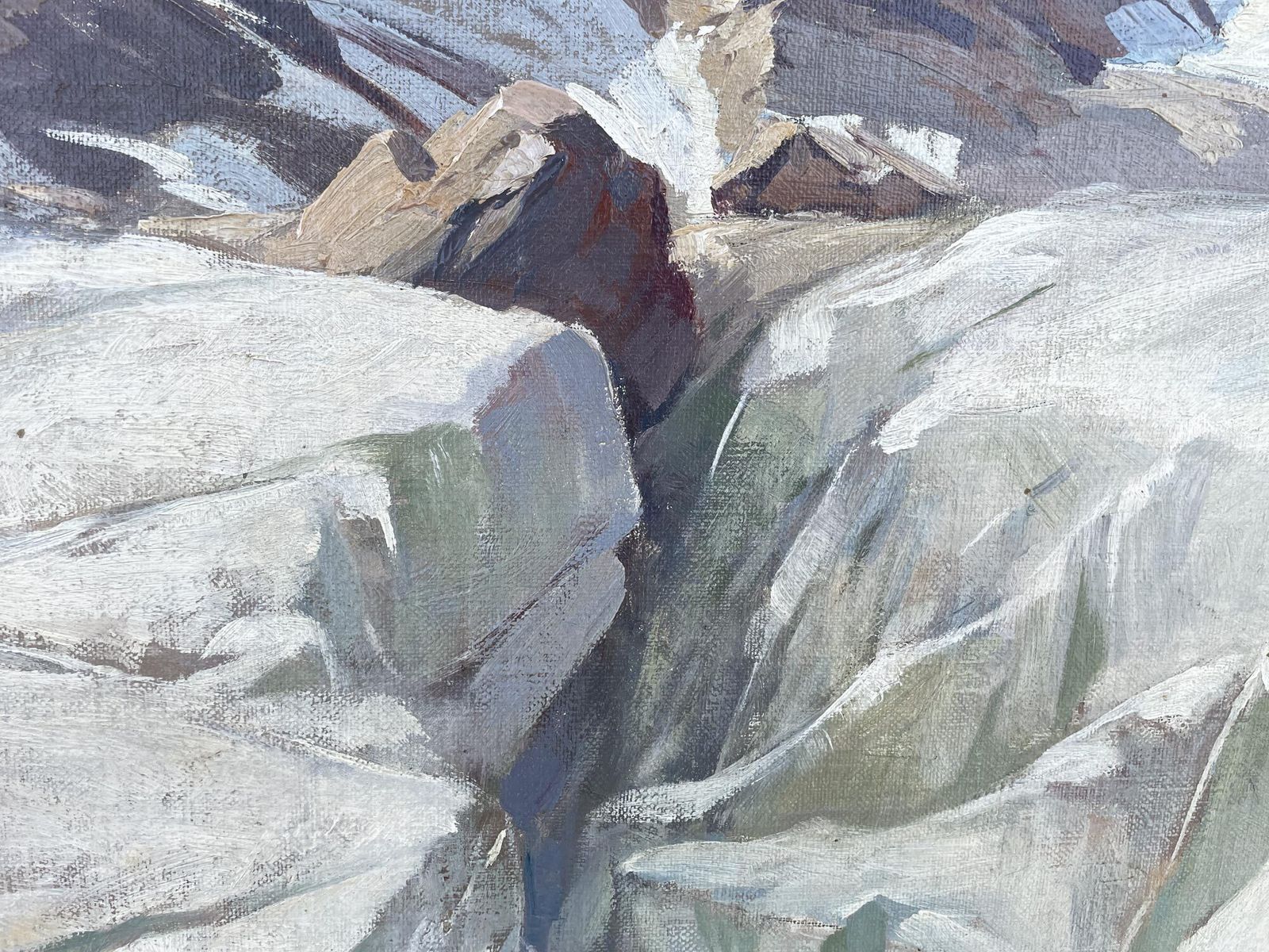 photo furniture Mont Blanc – Oil Painting On Panel – Karl Böttner, 1939