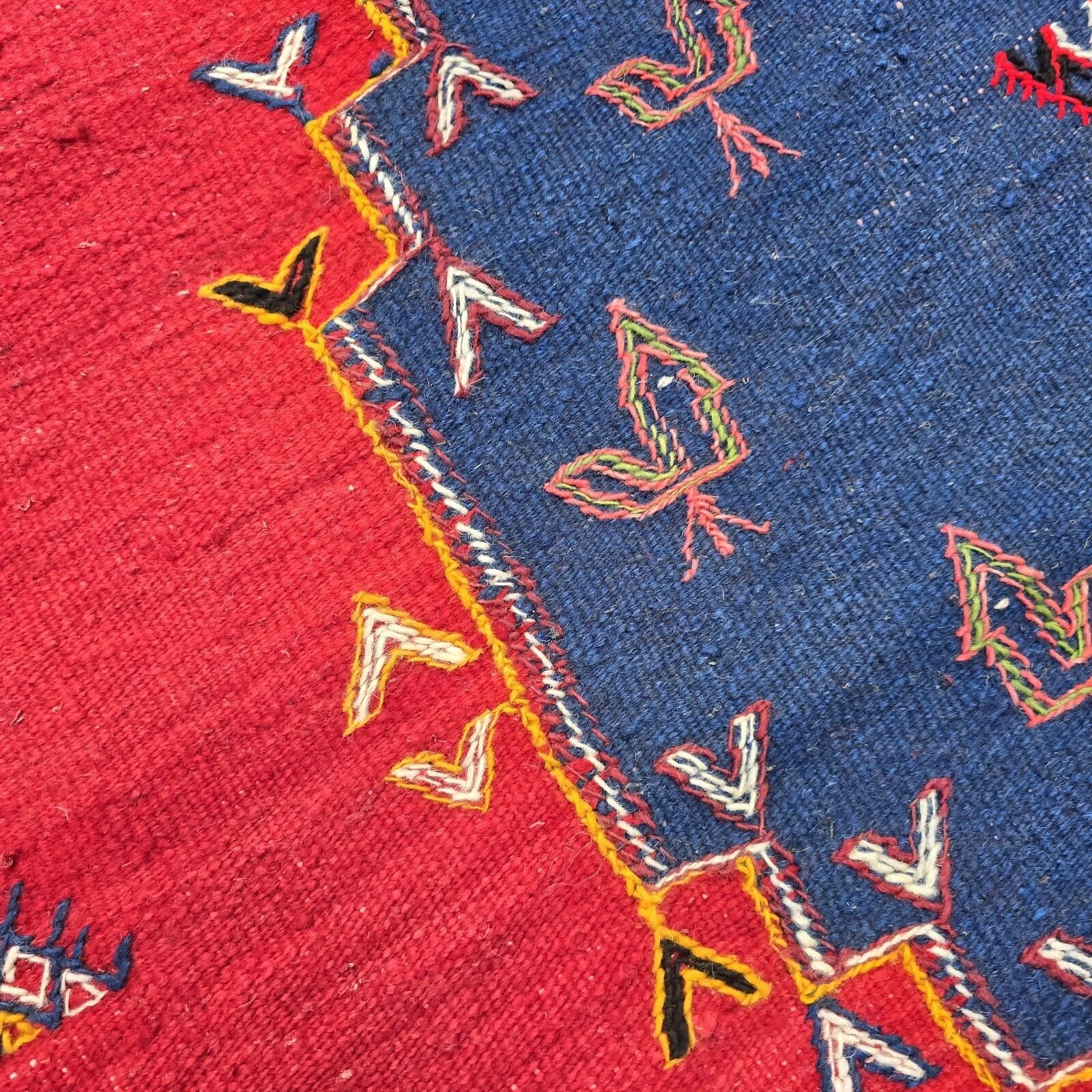 Vintage Berber Rug Wool Kilim Carpet Red Trafitional Oriental Handmade 156x263cm photo 230.0