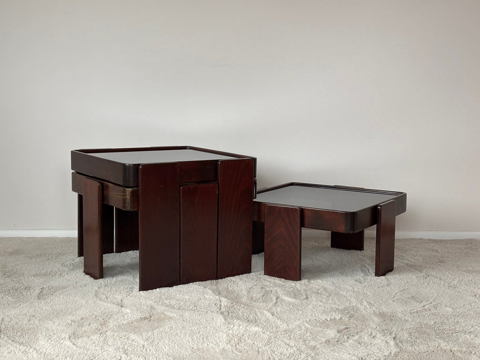 Vintage Italian Nesting Tables By Gianfranco Frattini For Cassina, Set Of 3 photo vinterior