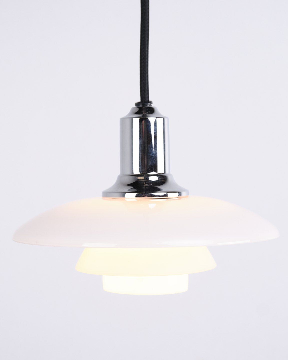 Poul Henningsen Pendant Lamp Model Ph 2/1 In Chrome For Louis Poulsen. photo furniture