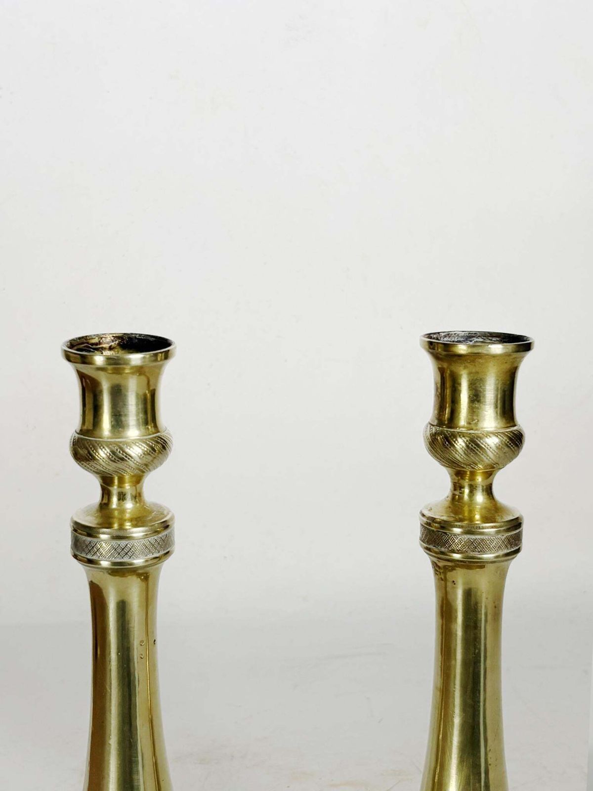 photo furniture Pair Of Brass Candlesticks, France, 19th Century