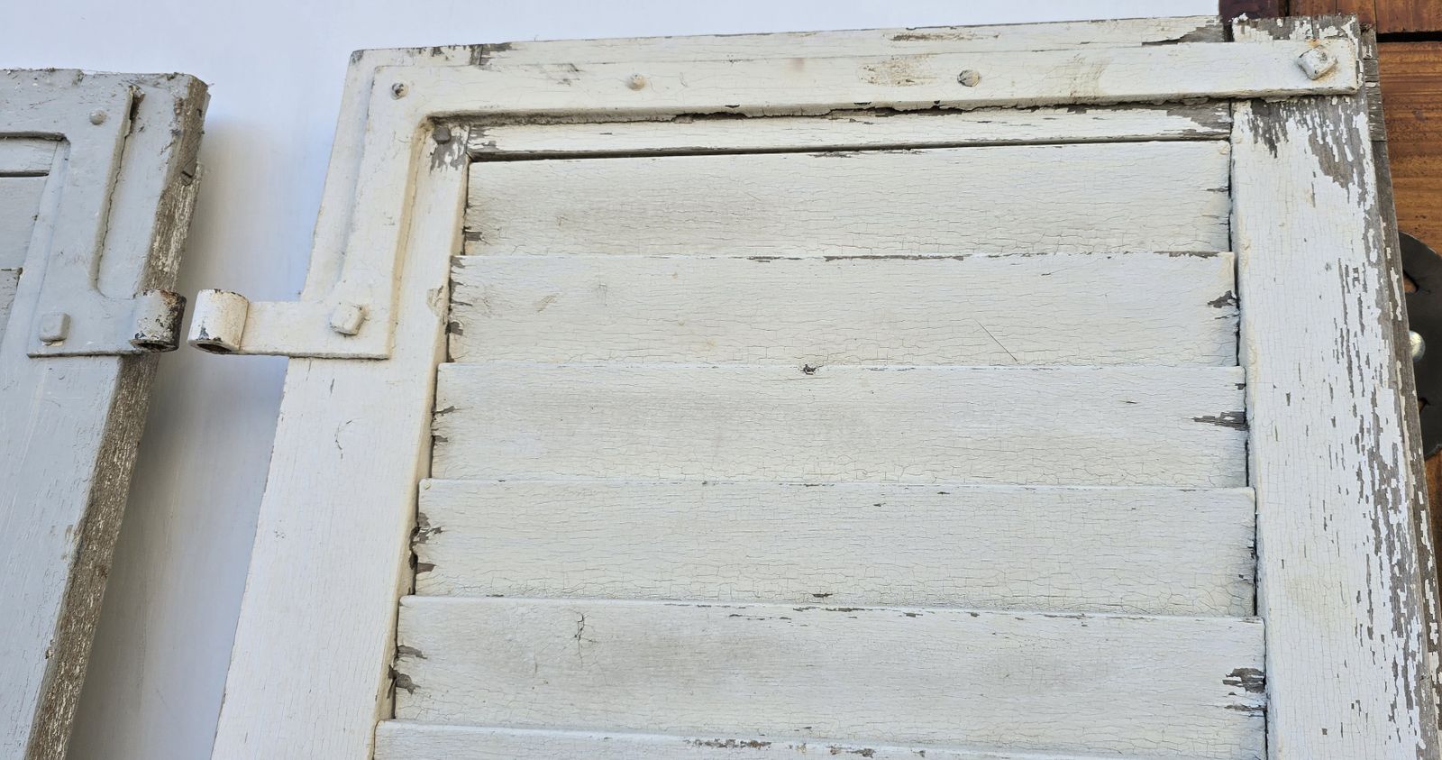 photo buy A Pair Of Tall Antique French Louvred Shutters