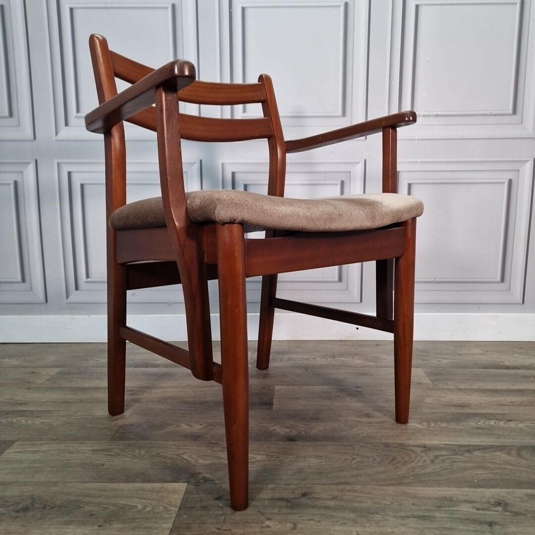 Retro Desk Arm Chair Vintage Mid Century Danish Style Dining Office Seat 1970s photo furniture