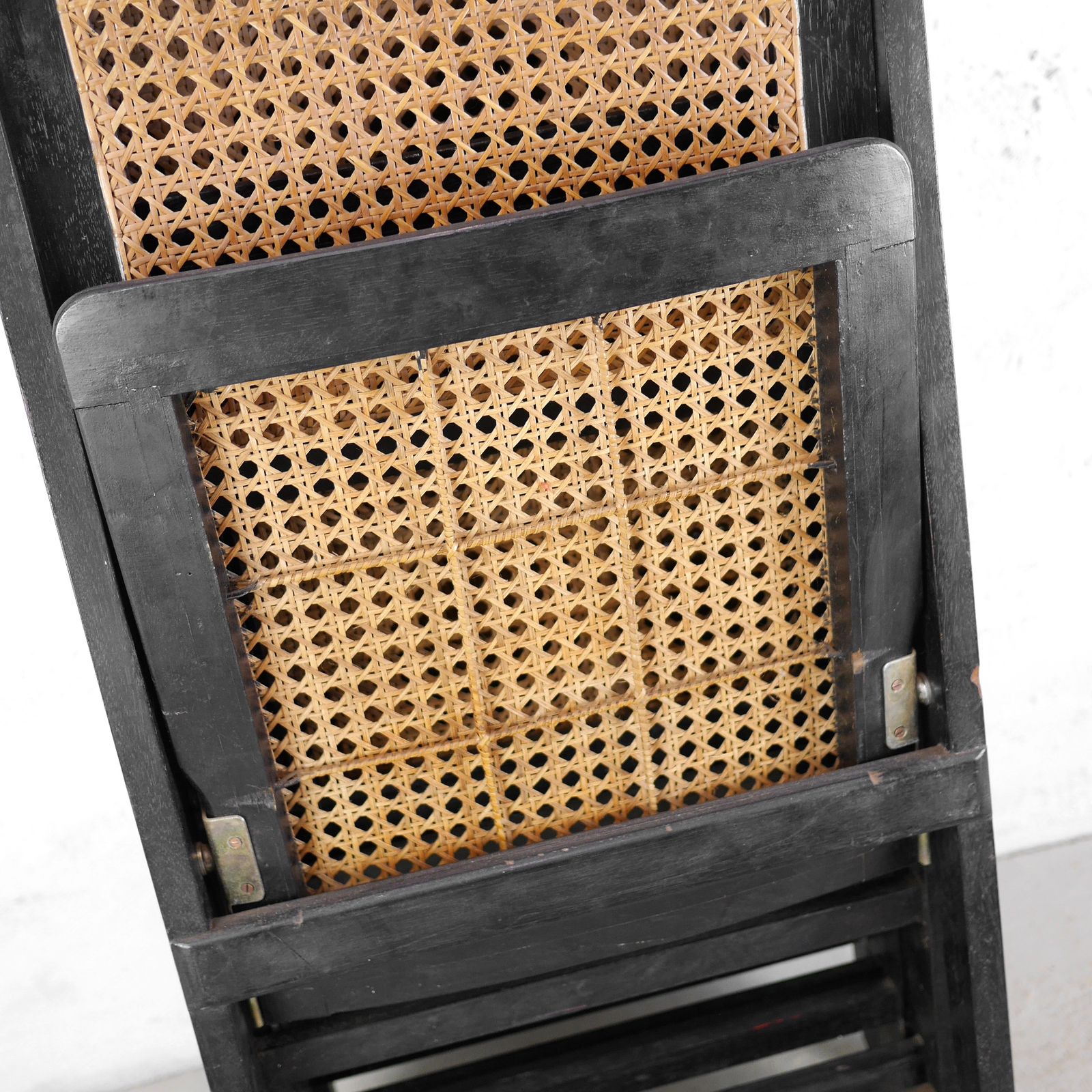 Set 4 Vintage 60/70s Folding Chairs Caned Rattan Italian #103153 photo 595.0