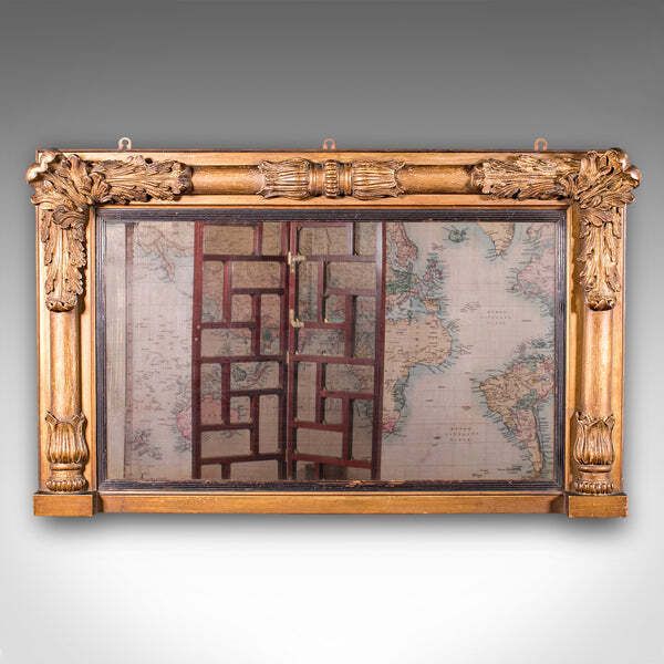 Antique Regency Overmantle Mirror, English, Giltwood, Neoclassical, Circa 1820 photo furniture