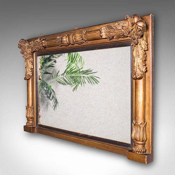 Antique Regency Overmantle Mirror, English, Giltwood, Neoclassical, Circa 1820 photo for sale