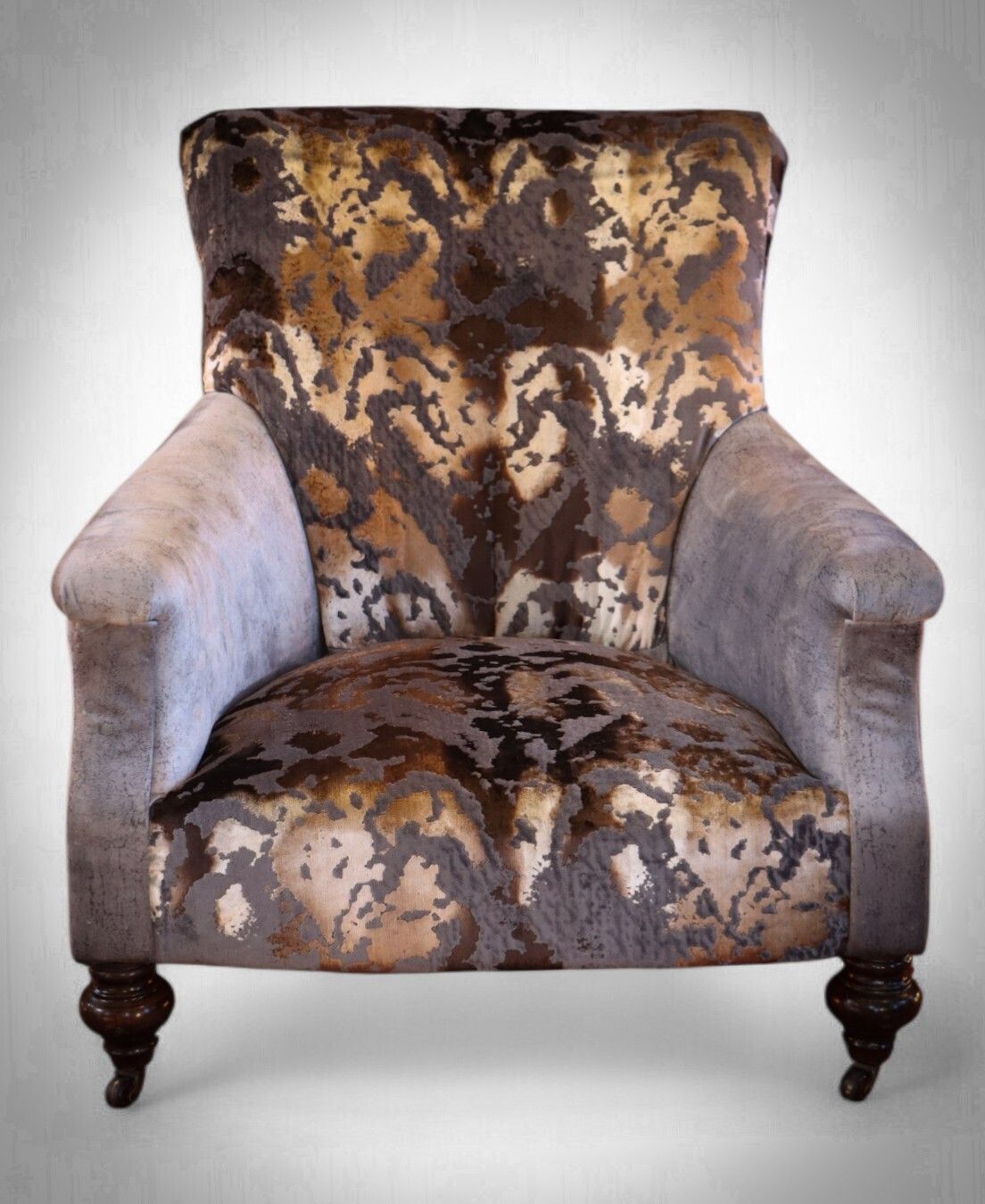 Stunning John Sankey Slipper Armchair Cosmos Velvet Dark Grey Club £5500