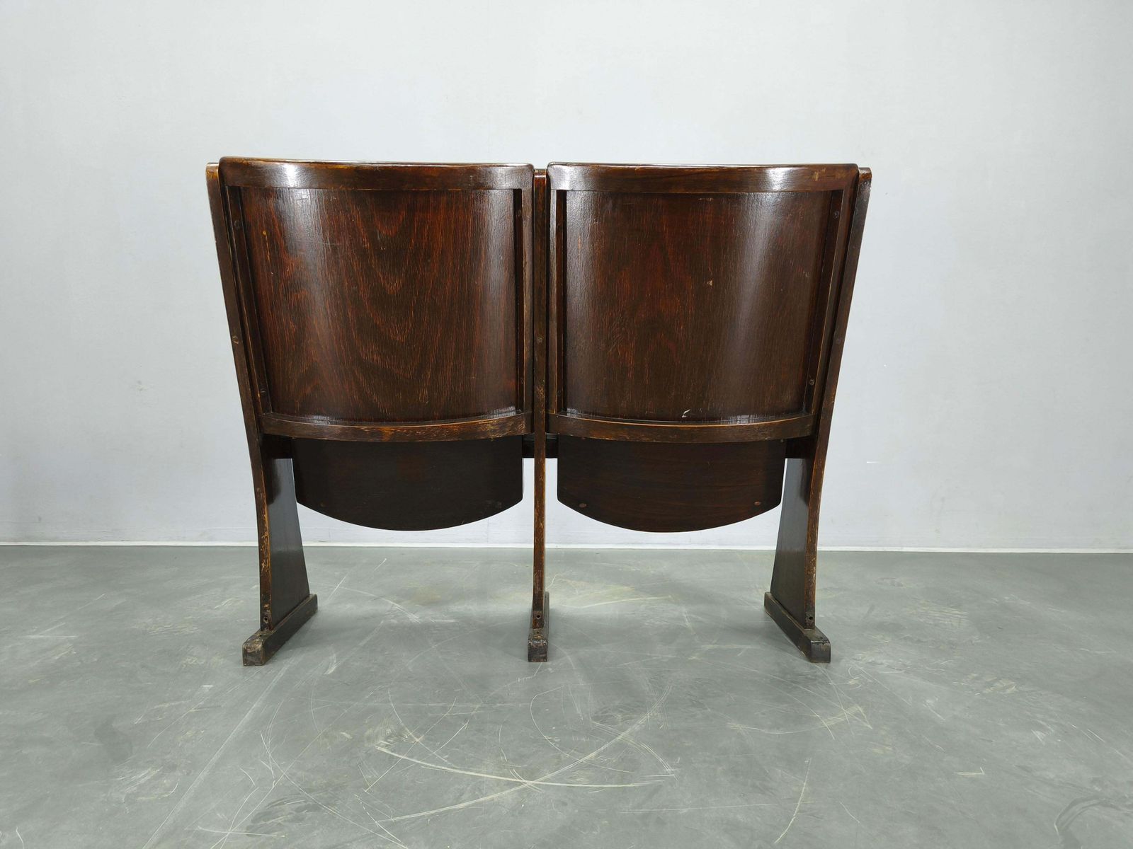 1940s Thonet Cinema Double Seat, Beech Wood Theater Bench photo 777.0