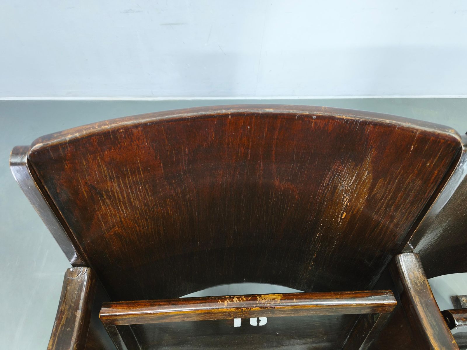photo furniture 1940s Thonet Cinema Double Seat, Beech Wood Theater Bench