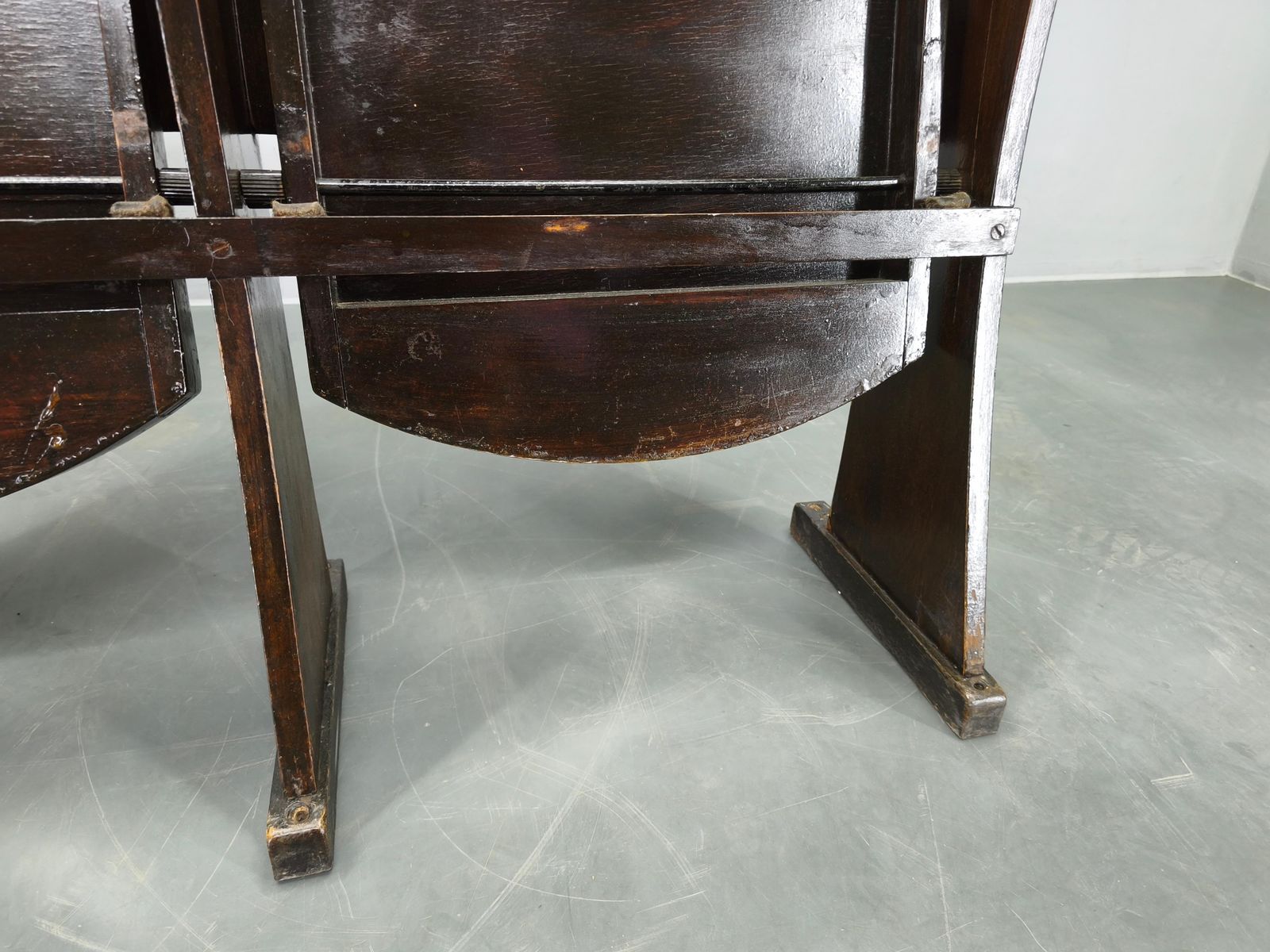 Furniture 1940s Thonet Cinema Double Seat, Beech Wood Theater Bench photo