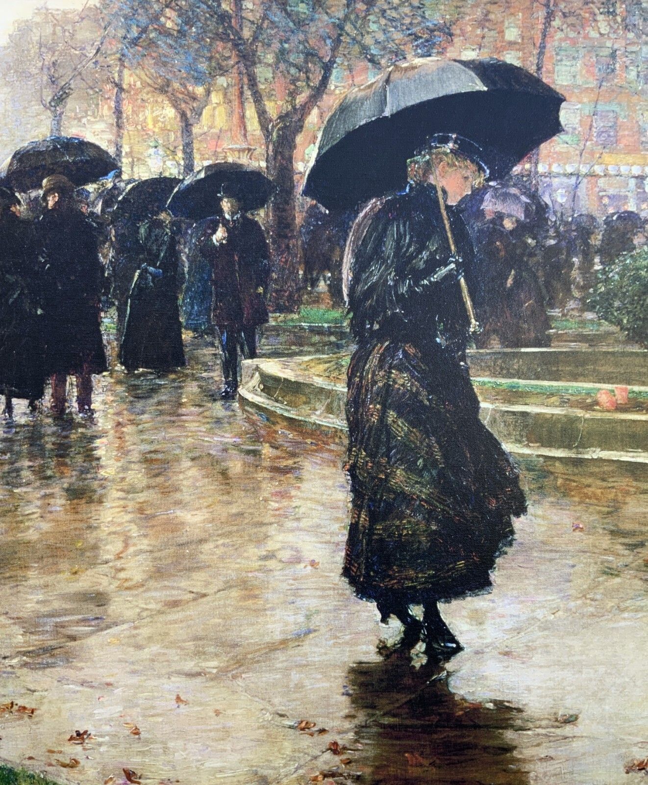 Large Impressionist Parisian City Print On Canvas Picture Decorative Gilt Frame photo vinterior
