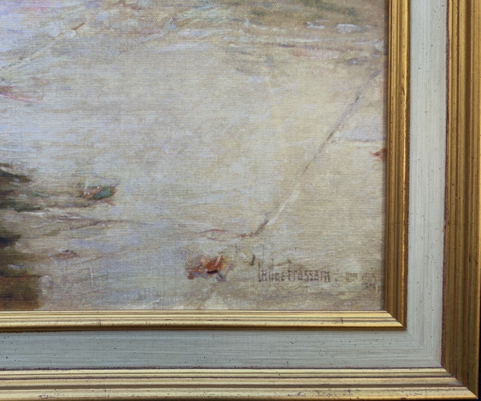 photo buy Large Impressionist Parisian City Print On Canvas Picture Decorative Gilt Frame