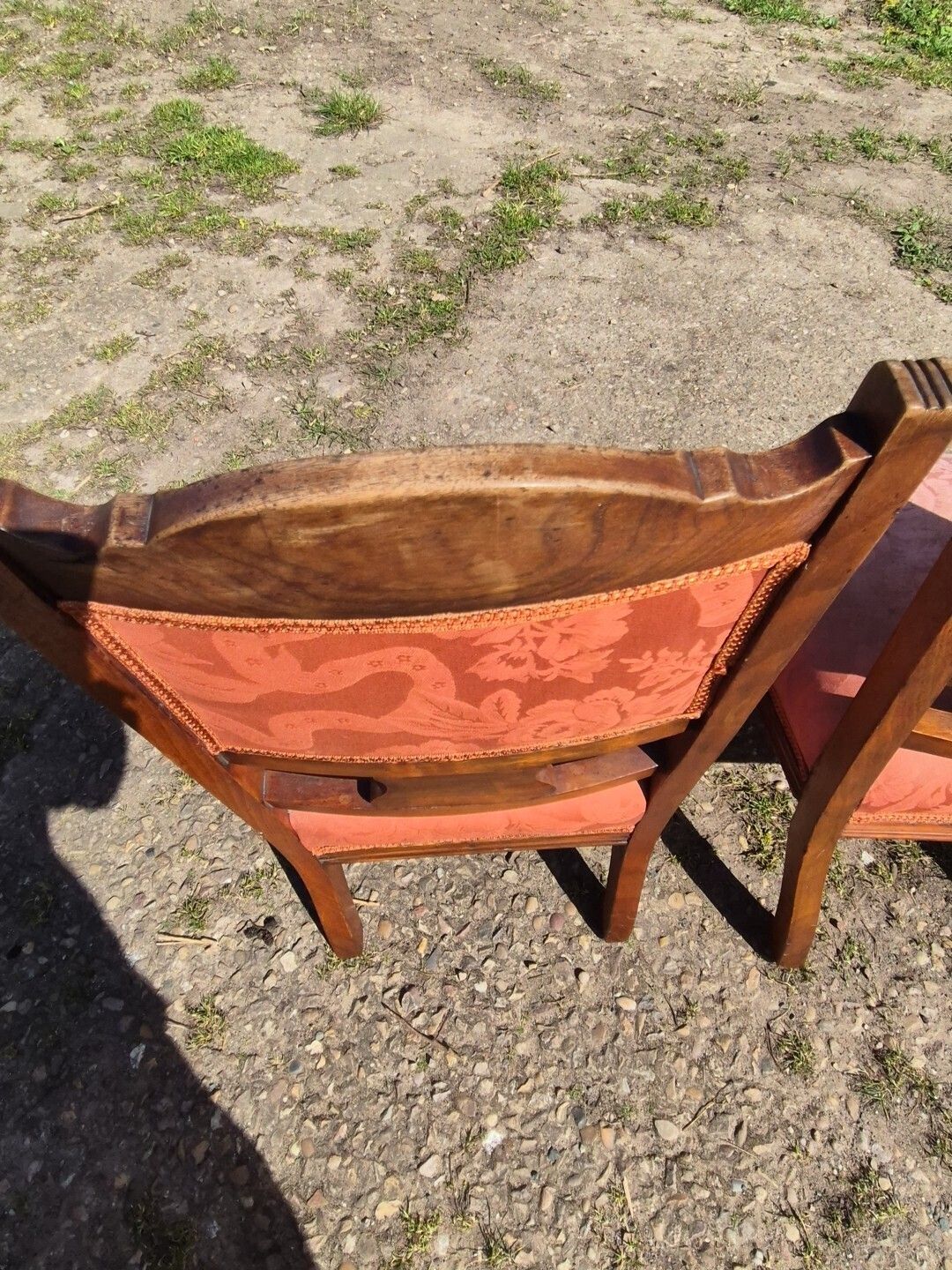 photo furniture Pair Of Antique Walnut Low Side/Bedroom Chairs