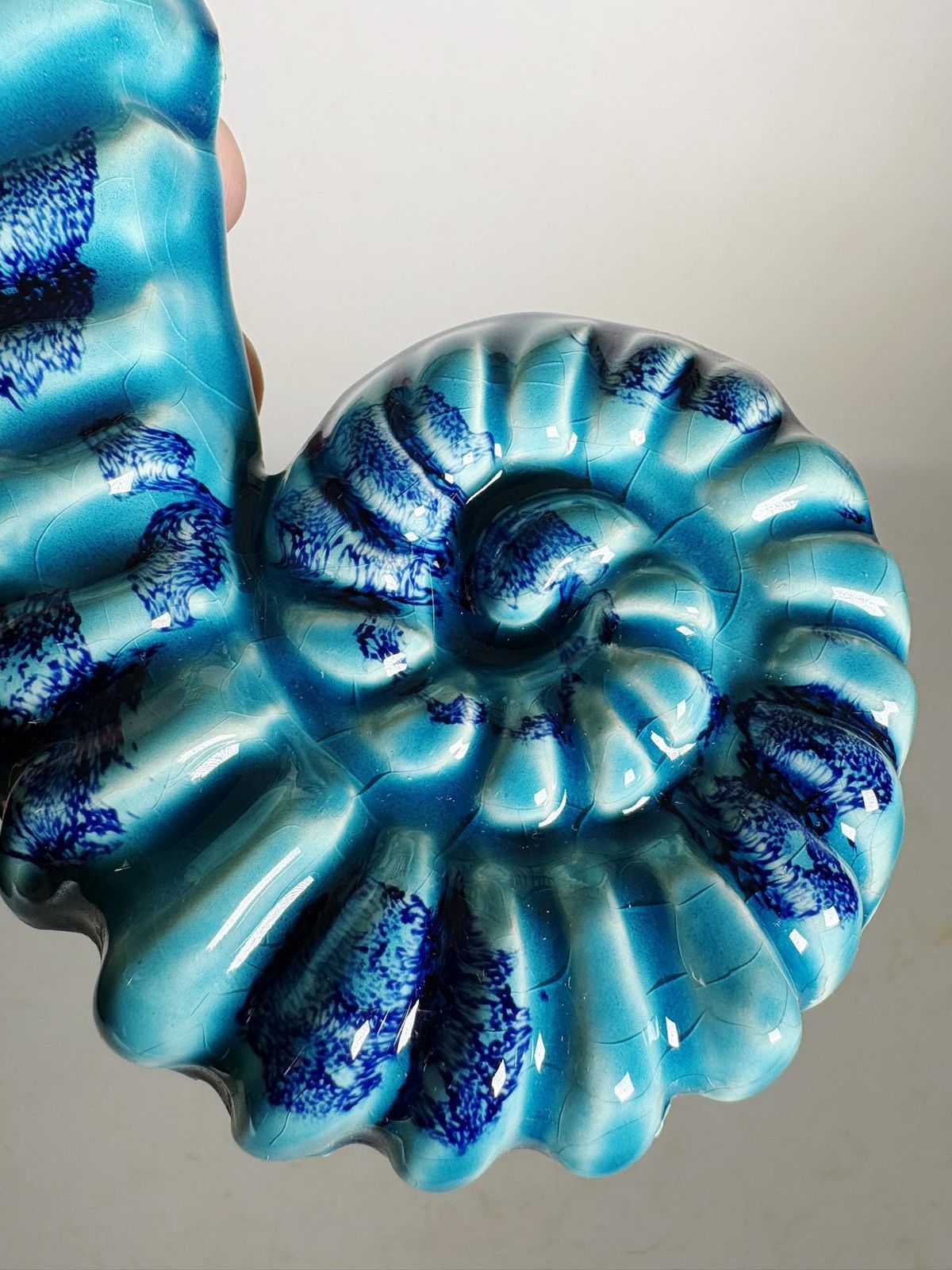 photo buy Blue Wall Decoration Made Of Glazed Ceramic, France, 1970