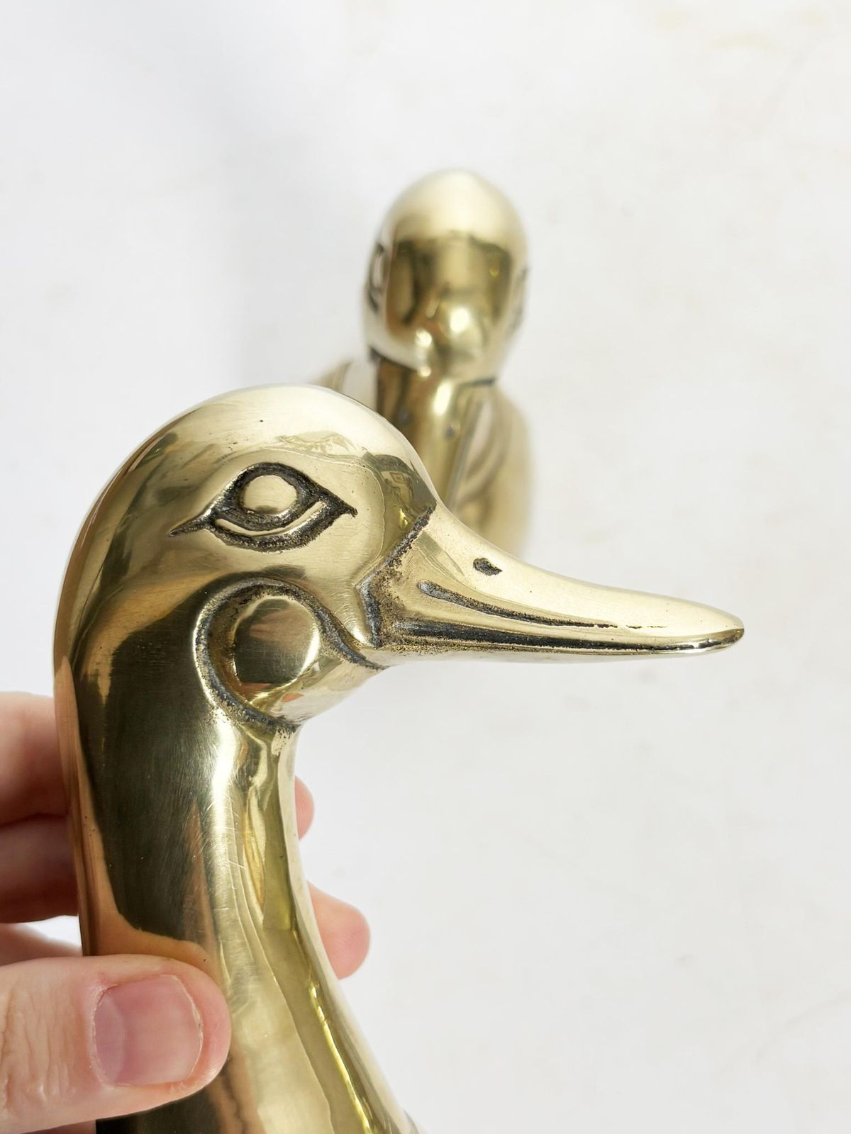 photo furniture Pair Of Bookends In The Shape Of A Gilded Brass Duck Sculpture, France, 1970
