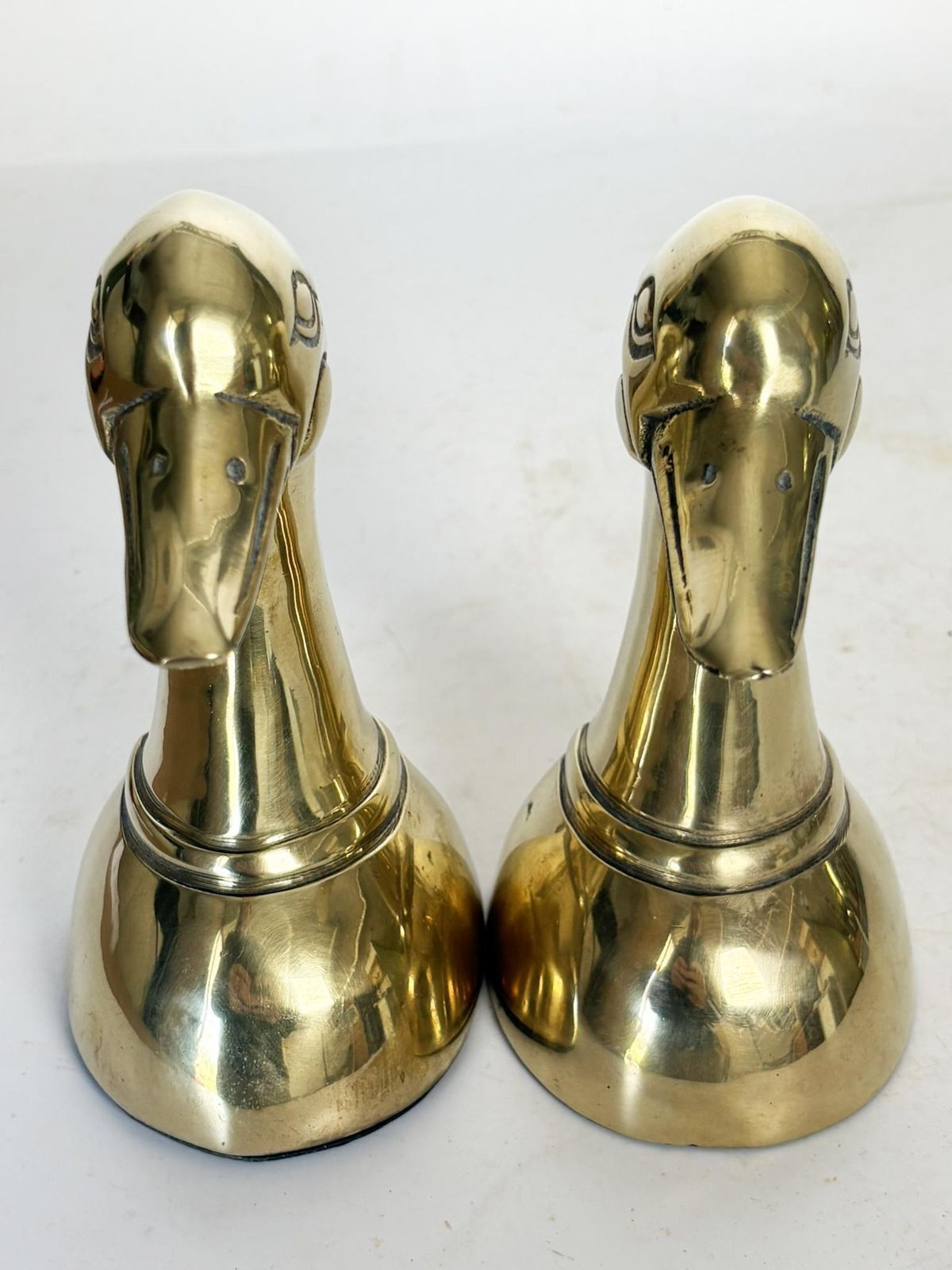 photo for sale Pair Of Bookends In The Shape Of A Gilded Brass Duck Sculpture, France, 1970