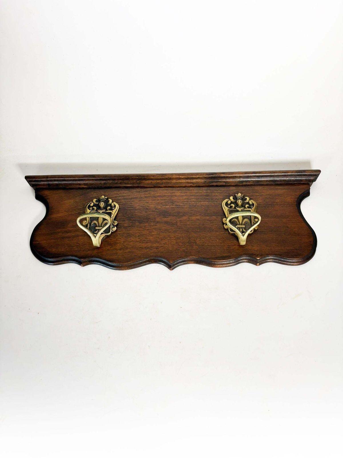photo furniture Wooden And Brass Coat Rack, France, 1950