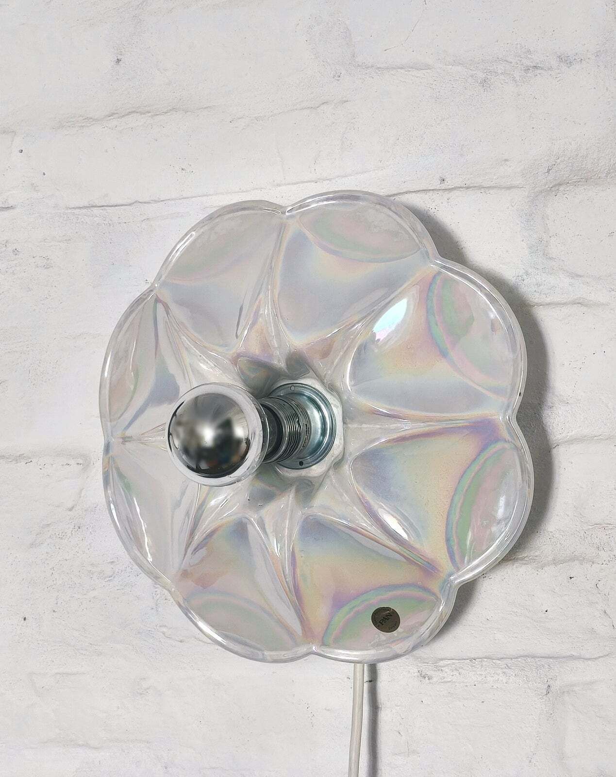 Mid Century Iridescent Porcelain Wall Lamp By Goebel For Pan Germany 1970s photo Lighting