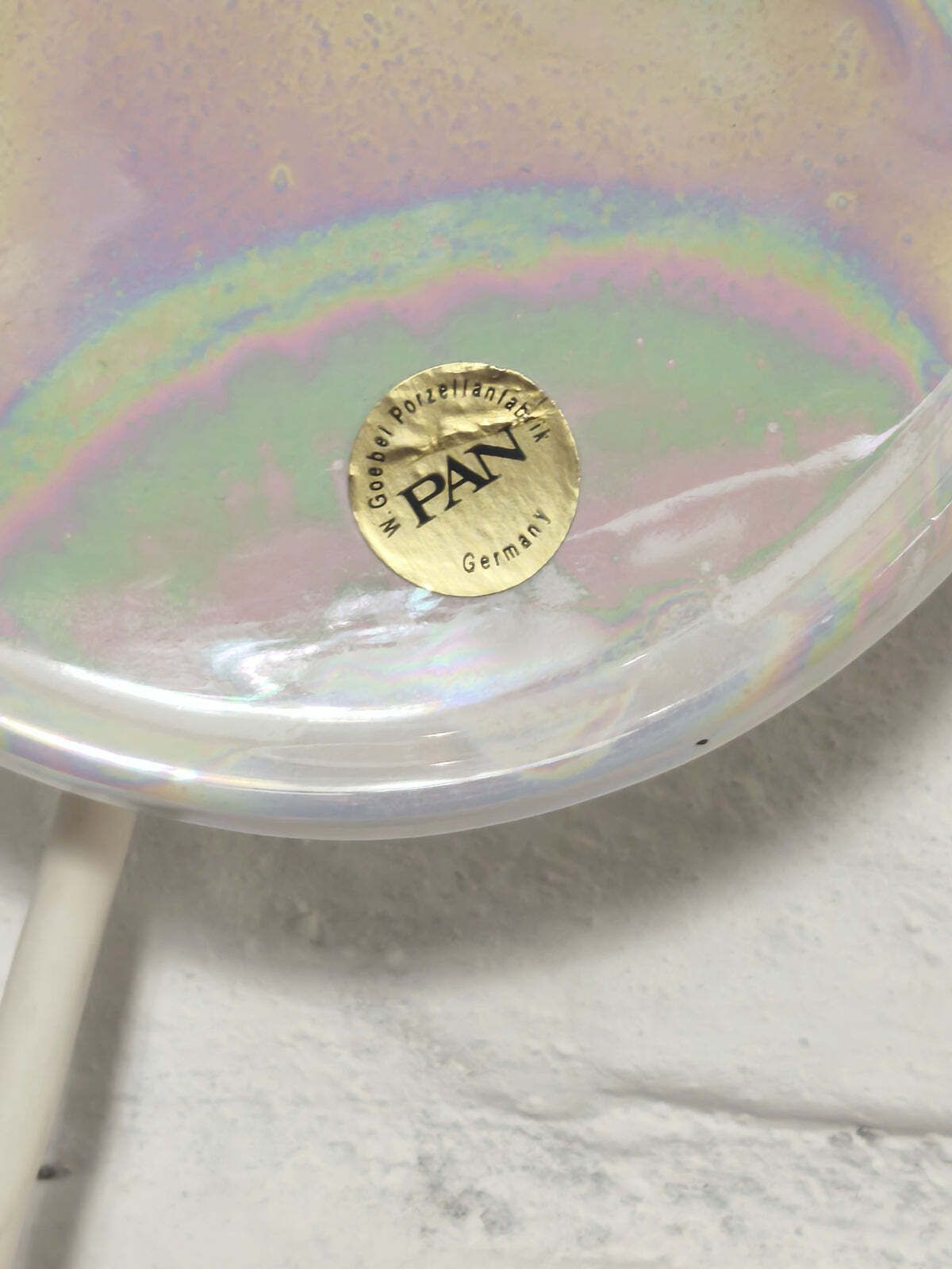 Mid Century Iridescent Porcelain Wall Lamp By Goebel For Pan Germany 1970s photo vintage