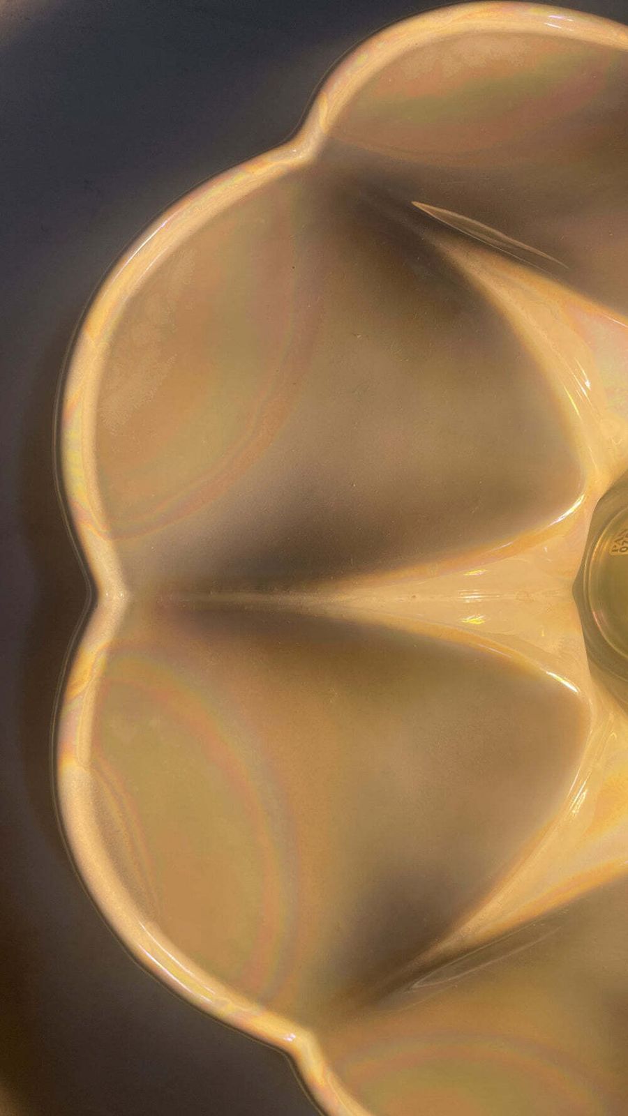 418.0 Mid Century Iridescent Porcelain Wall Lamp By Goebel For Pan Germany 1970s photo