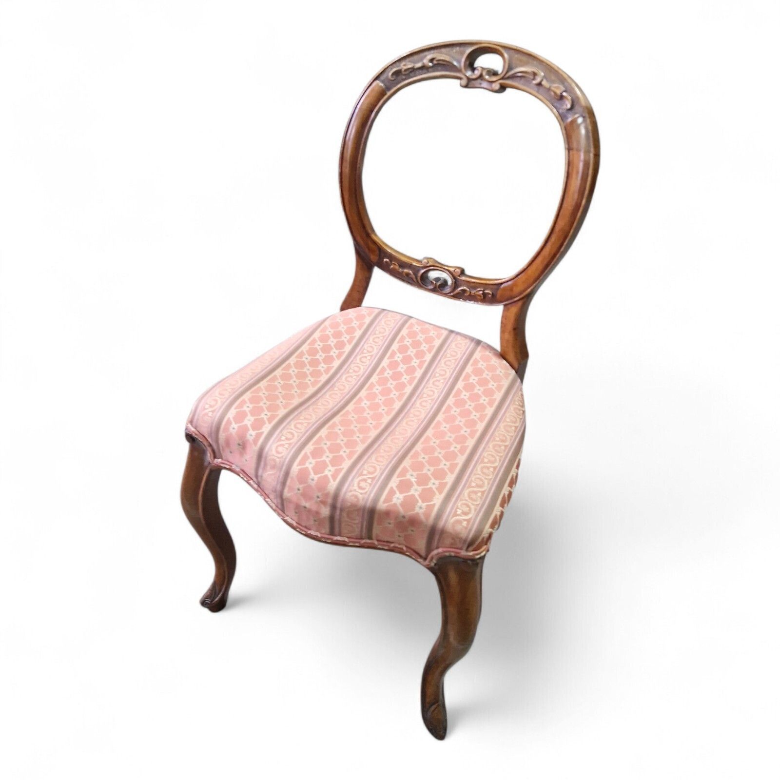Victorian Walnut Balloon Back Chairs Set 4 Cabriole Legs Antique Carved Seating photo 350.0