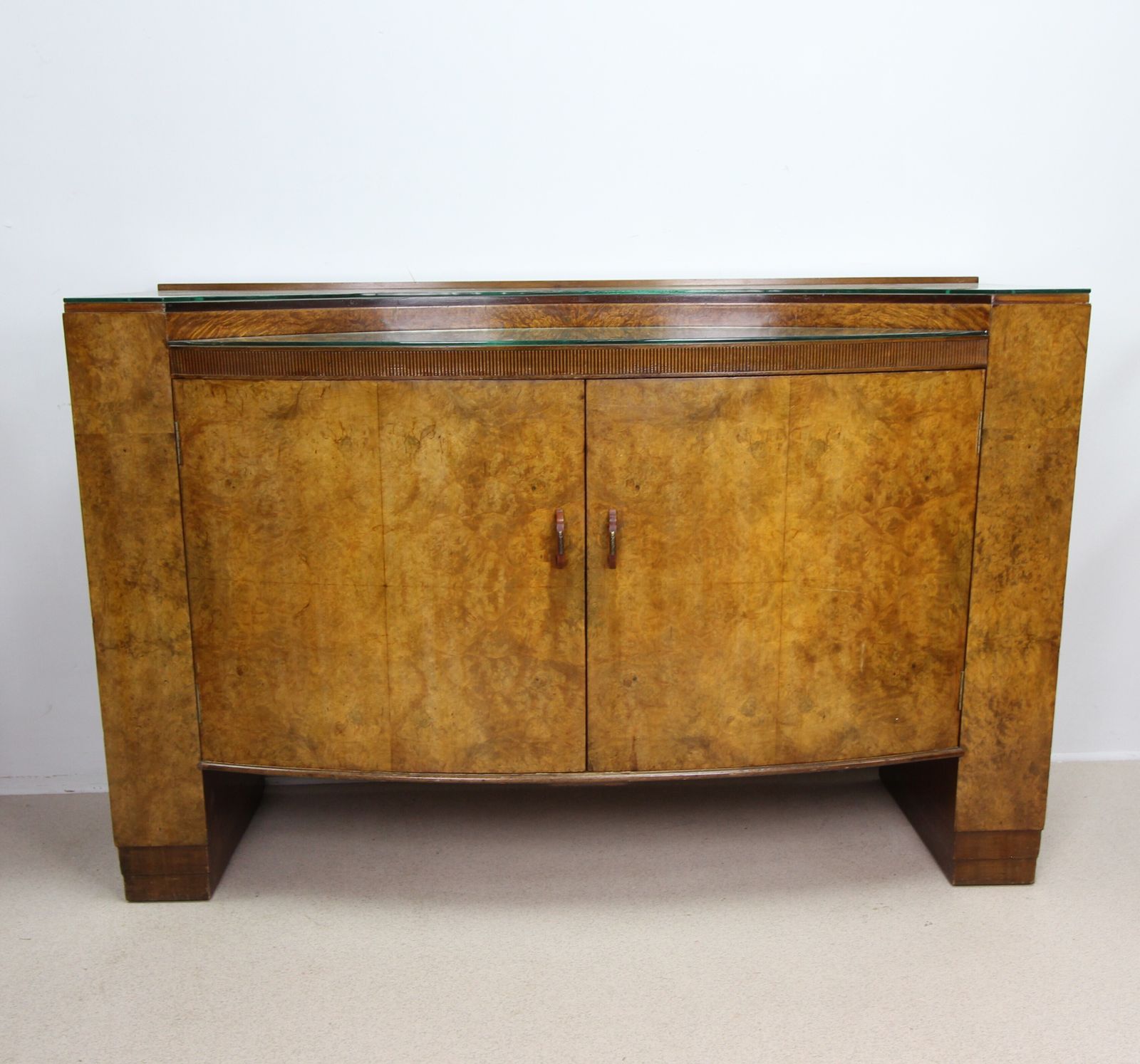 A Rare John Walker & Sons Art Deco Walnut Veneered Sideboard – Made In Scotland photo vintage