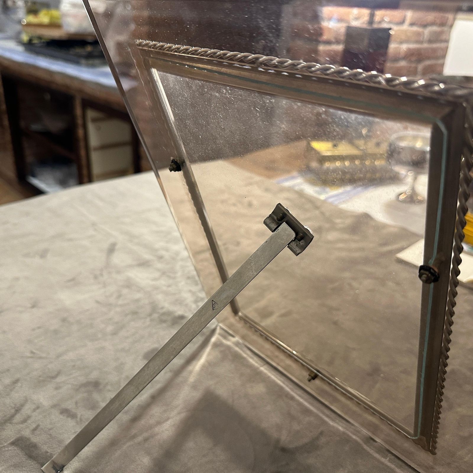1960s High Quality Mid Century Modern Smoked Glass Italian Picture Frame photo Home Decor