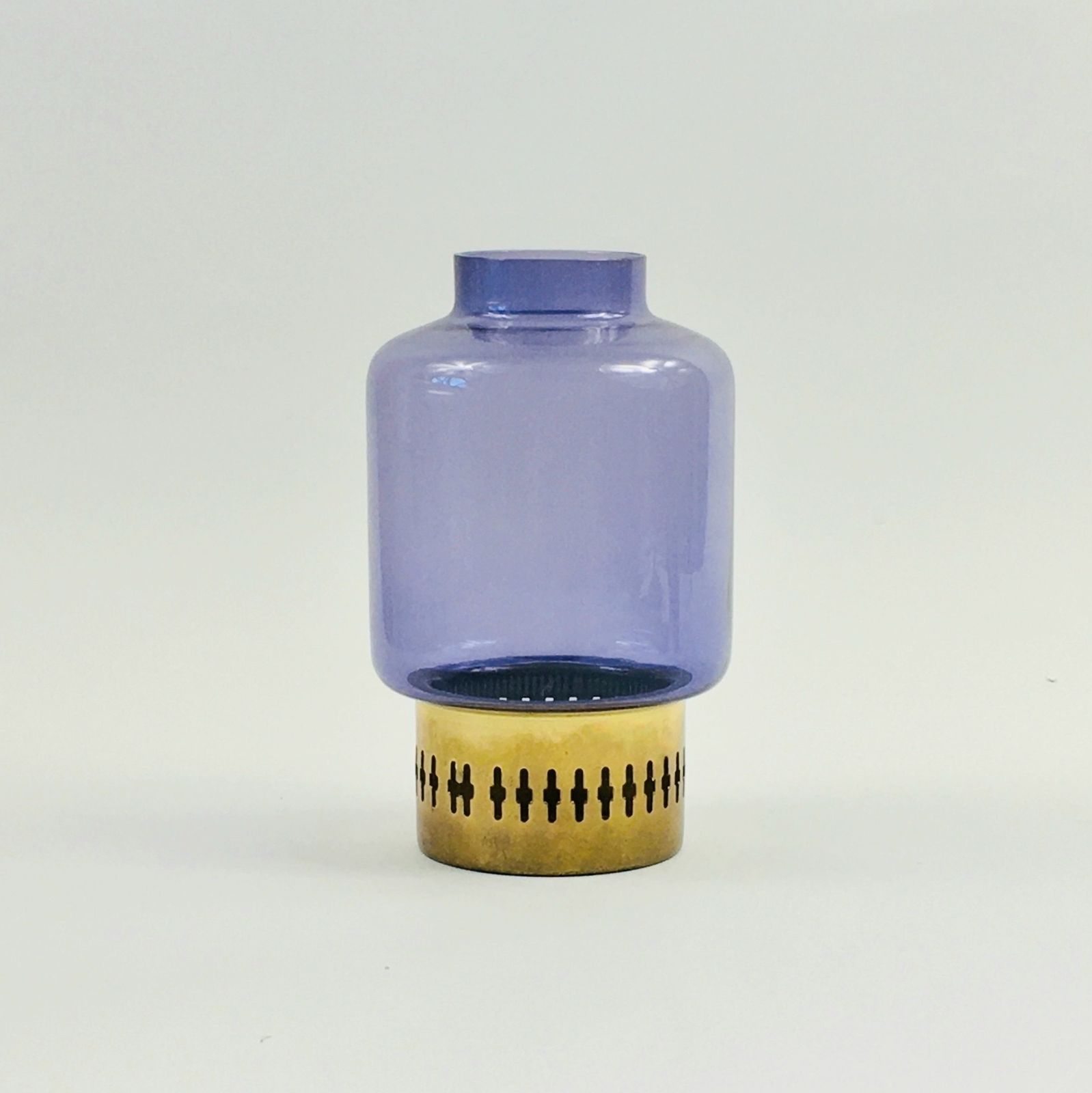 Mid Century Scandinavian Glass & Brass Candle Holder Model L95 From Hans Agne Jakobsson Ab Markaryd, Sweden, 1950s/1960s photo furniture