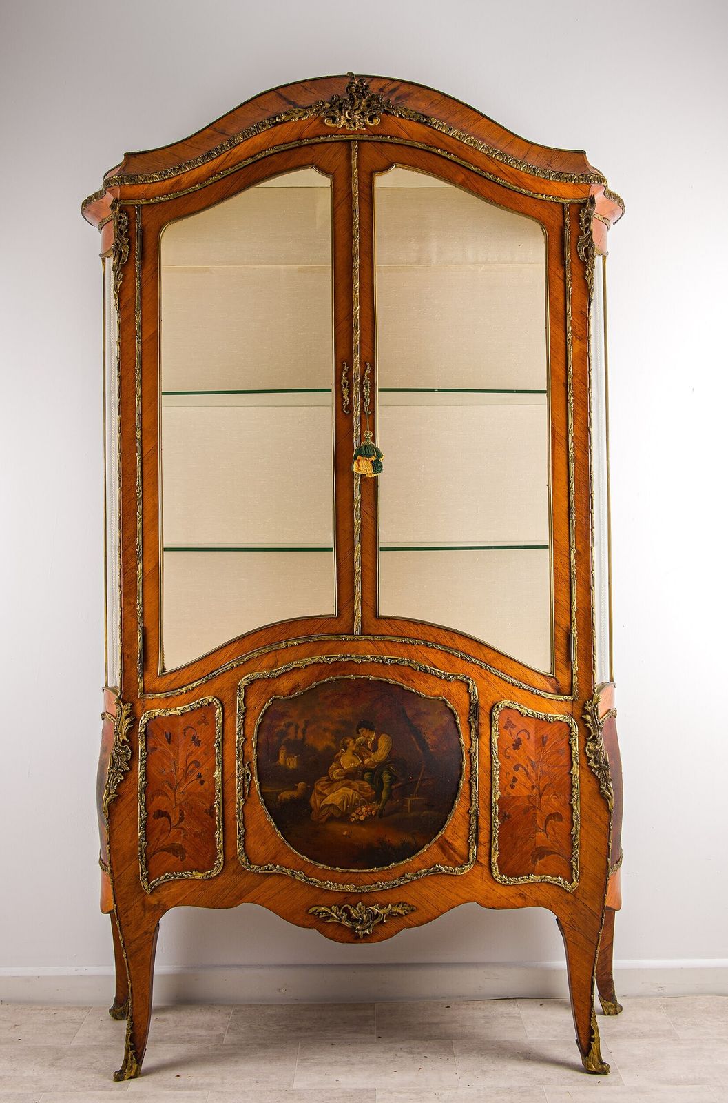 Antique French Kingwood Vernis Martin Vitrine Cabinet With Ormolu Mounts C.1880 photo furniture