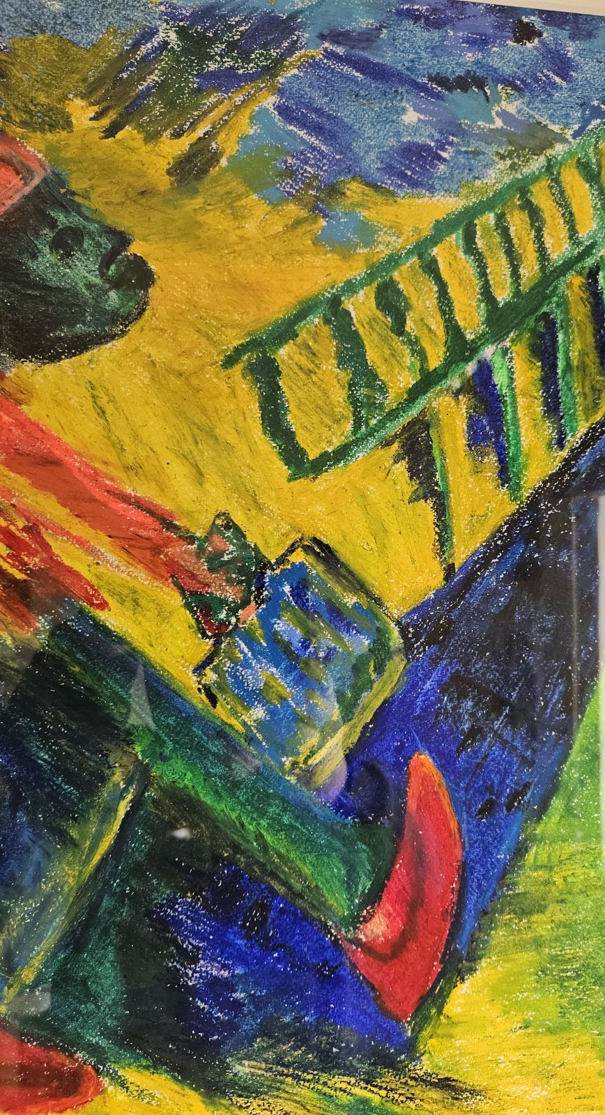 Oil Pastel Art Multicoloured  Punk Rock Abstract Theme 21st Century Art photo vintage