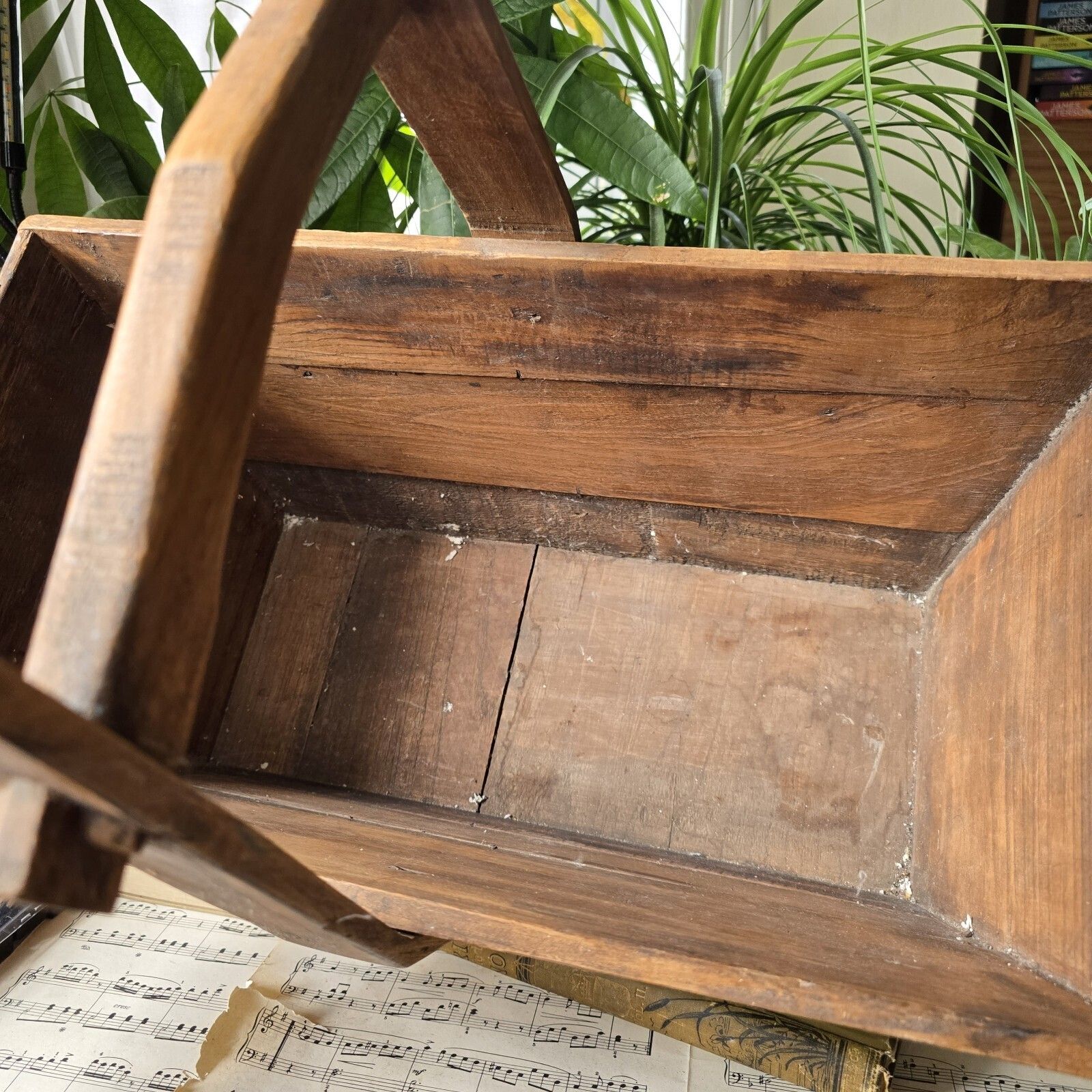 Antique Wooden Trug Chinese Rice Grains Vegetables Old World Rustic Country photo Home Decor