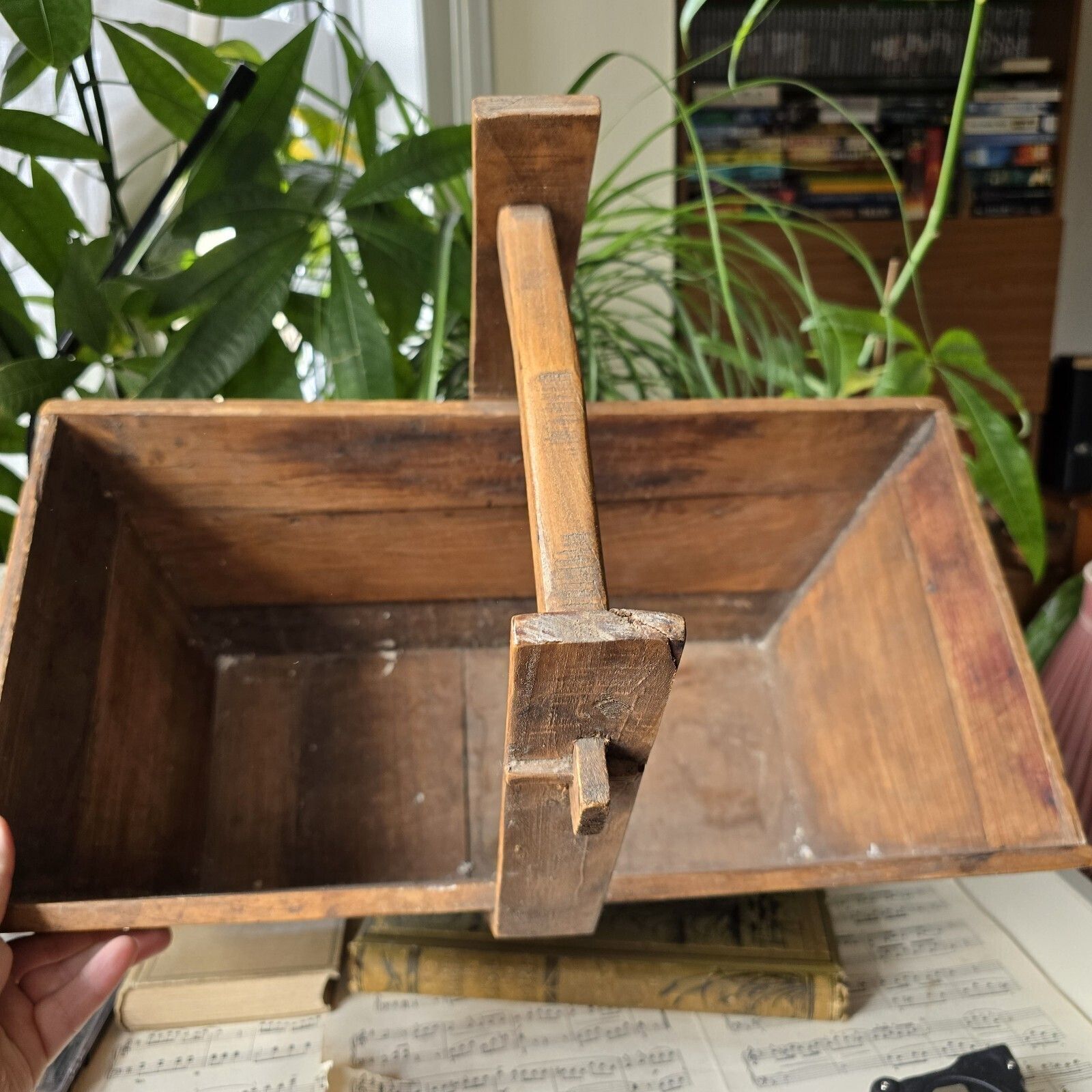 Antique Wooden Trug Chinese Rice Grains Vegetables Old World Rustic Country photo vinterior