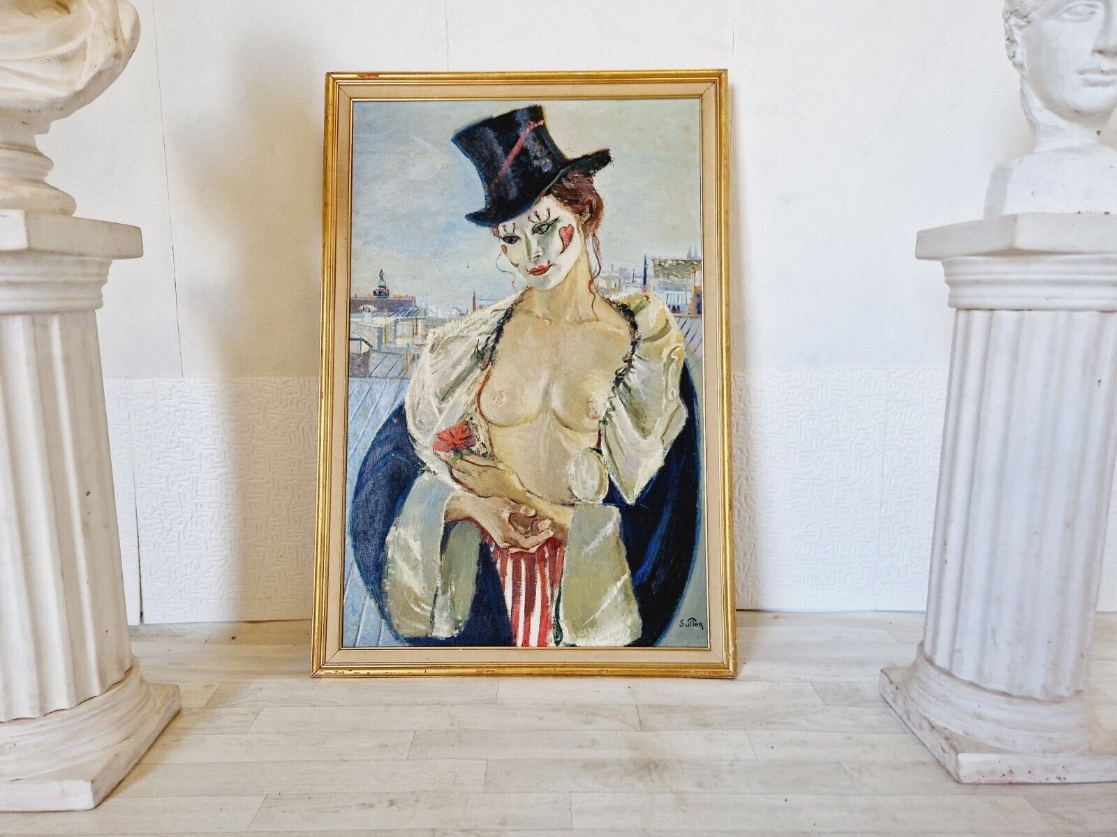 Mid Century Oil Painting French Mme Paris photo 350.0