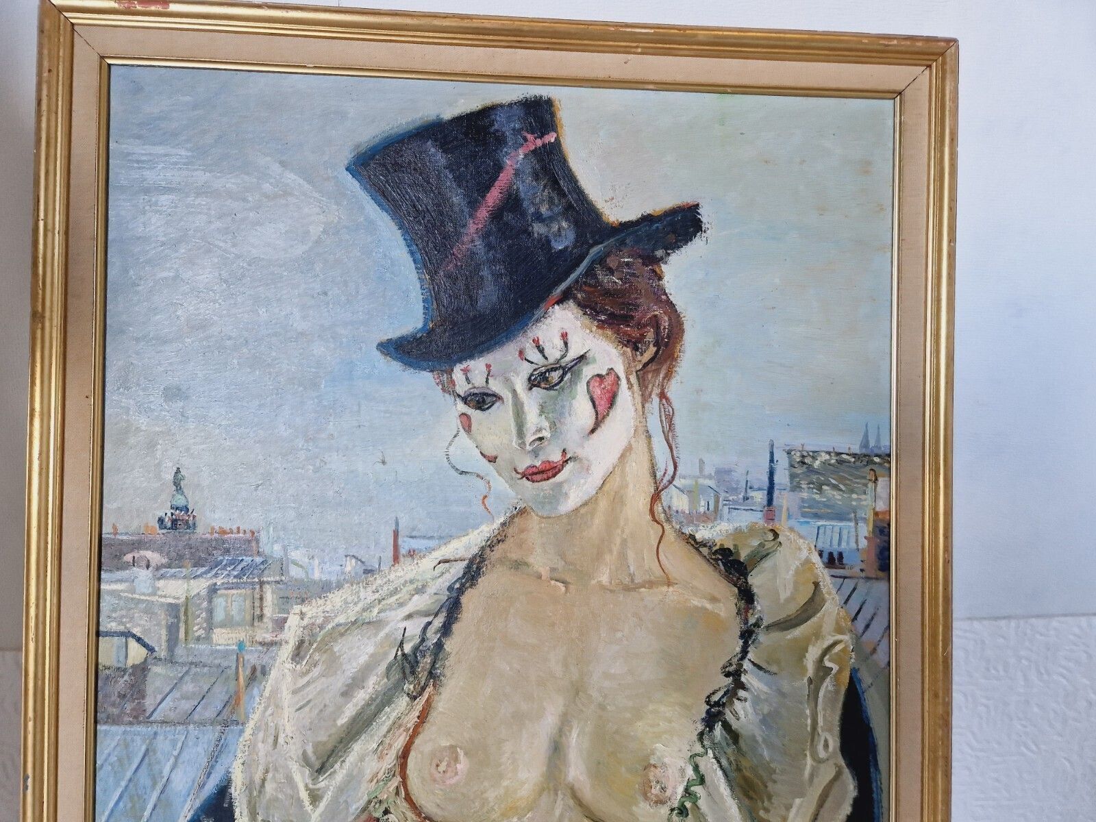 Mid Century Oil Painting French Mme Paris photo vinterior