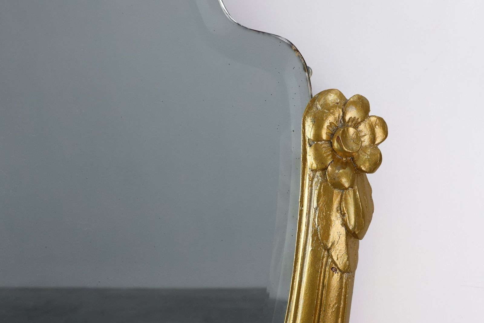 Vintage Art Deco French Carved Gilt Wooden Mirror, 1920 photo Home Decor