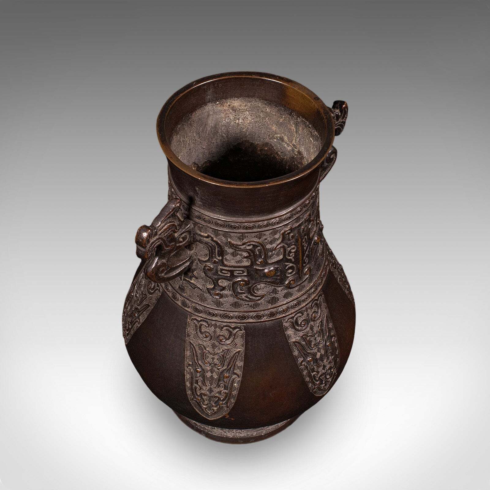 Antique Hu Vase, Oriental, Bronze, Flower Pot, Display Urn, Victorian, C.1880 photo vinterior