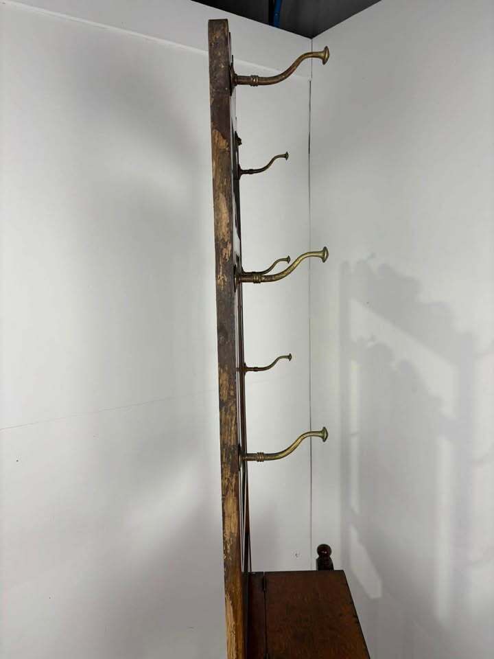 Furniture Vintage Oak Hall Coat Stand, Early 20th Century photo