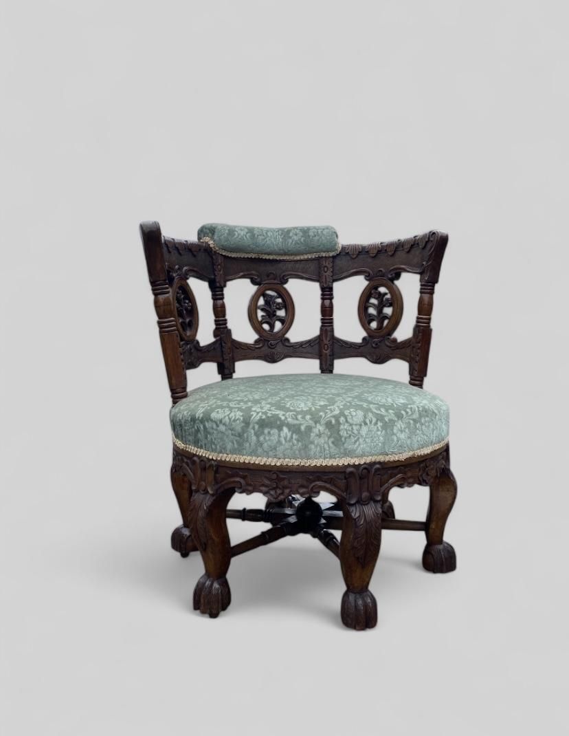 Burgermeister Carved Oak Antique Chair photo for sale