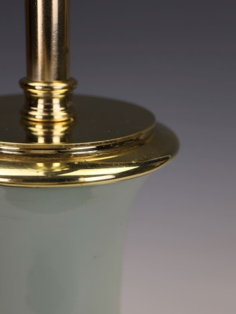 A Superb 19th Century French Celadon Porcelain Table Lamp photo for sale