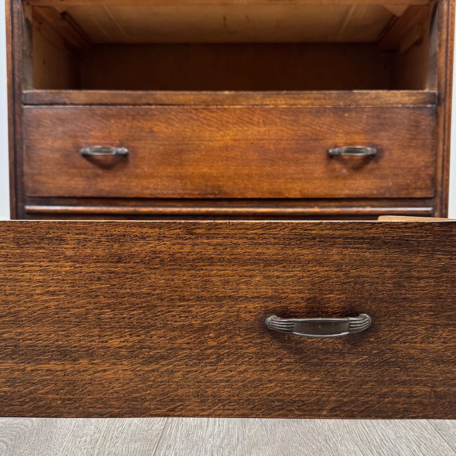 photo buy Antique 20th Century Edwardian Bureau Bookcase In Oak ( Af 5452 )