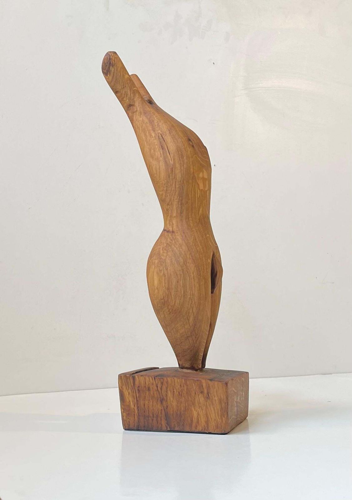 photo for sale Folk Art Phallus Sculpture   Male Torso In Hand Carved Wood, 1970s