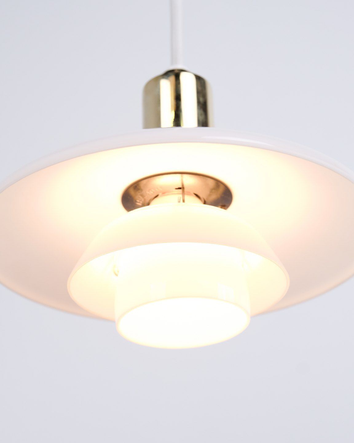 Poul Henningsen Pendant Lamp Model Ph 2/1 In Brass For Louis Poulsen. photo vinterior