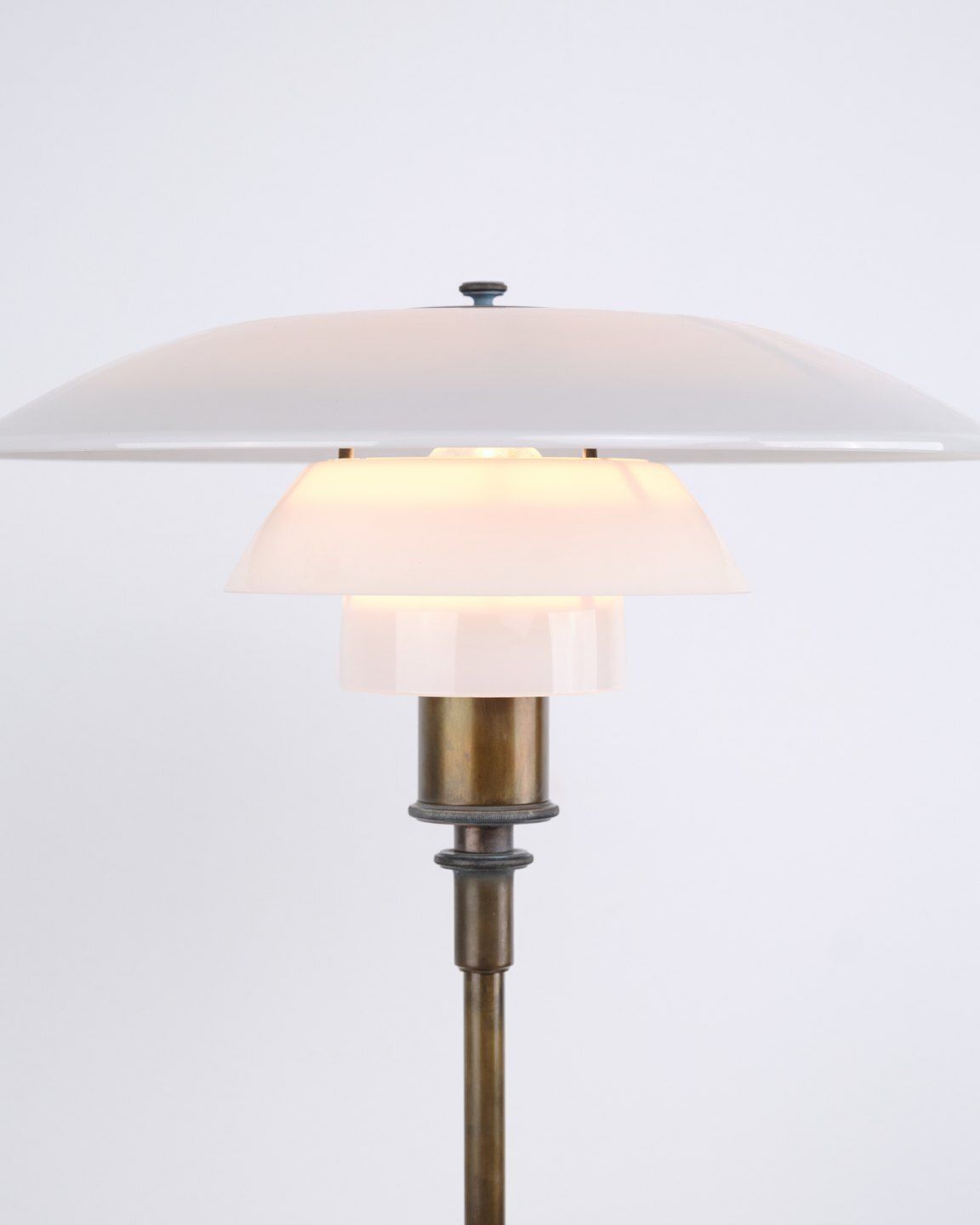 Poul Henningsen Table Lamp Model Ph 4/3 In Burnished Brass For Louis Poulsen, 1930s. photo furniture