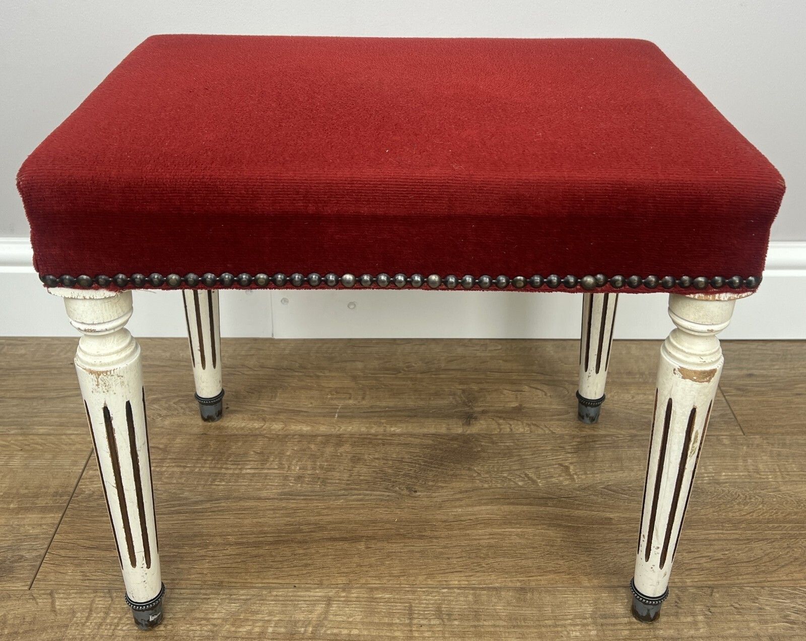 Footstool Vintage French Upholstered Stool Bench Decorative Seat Lot 4948.