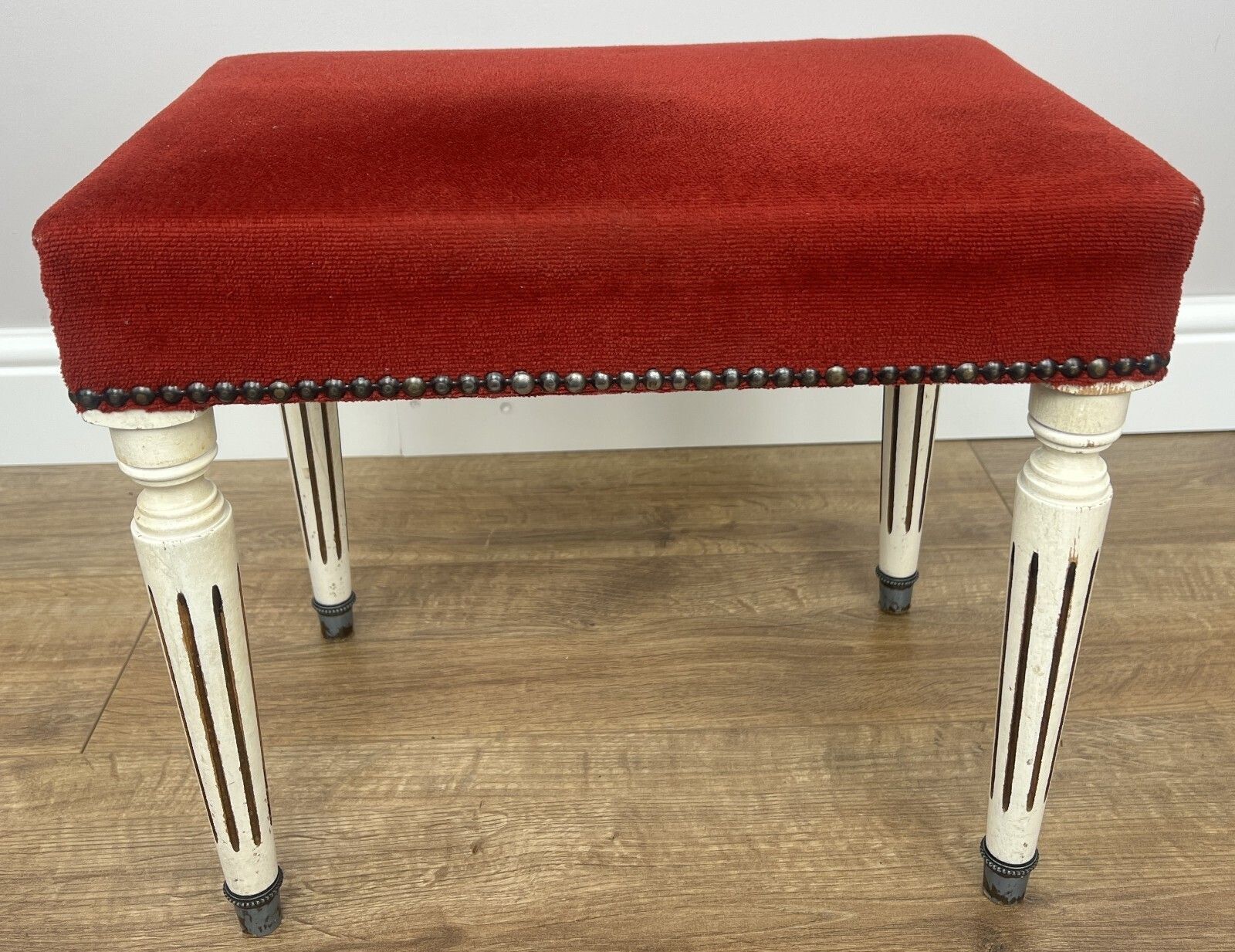 Footstool Vintage French Upholstered Stool Bench Decorative Seat Lot 4948. photo furniture