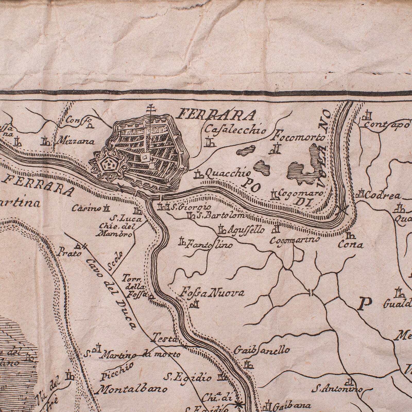 photo furniture Antique Italian Region Map, Framed Cartography, 18th Century, Emilia Romagna