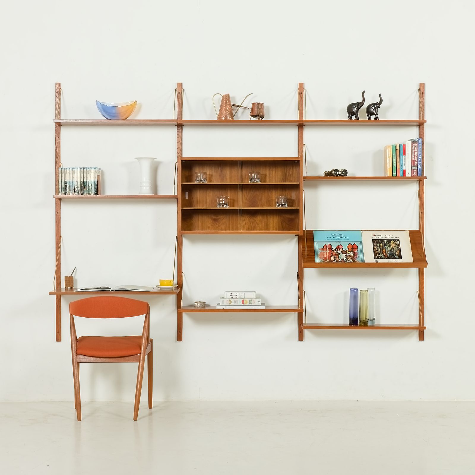 Danish Vintage Teak Wall Unit Attr. To Preben Sorensen, 1960s photo for sale